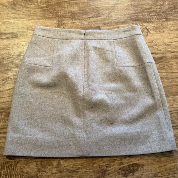 J. CREW Women's Wool Blend A-Line Above Knee Length Beige Skirt Size 6 Winter - Picture 2 of 6